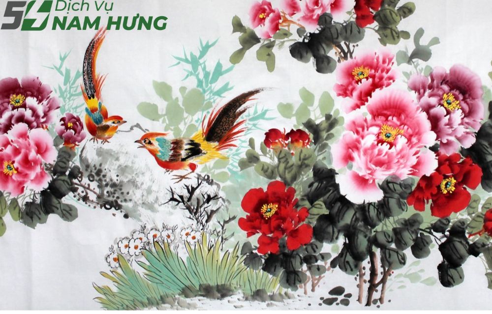 Ý Nghĩa Phong Thủy Của Tranh Hoa Mẫu Đơn 2 Ý nghĩa phong thủy của tranh mẫu đơn