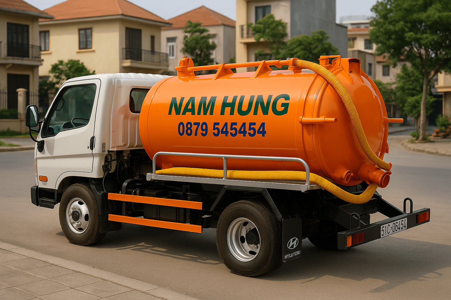 Xe hút hầm cầu Nam Hưng đang chờ thực hiện dịch vụ